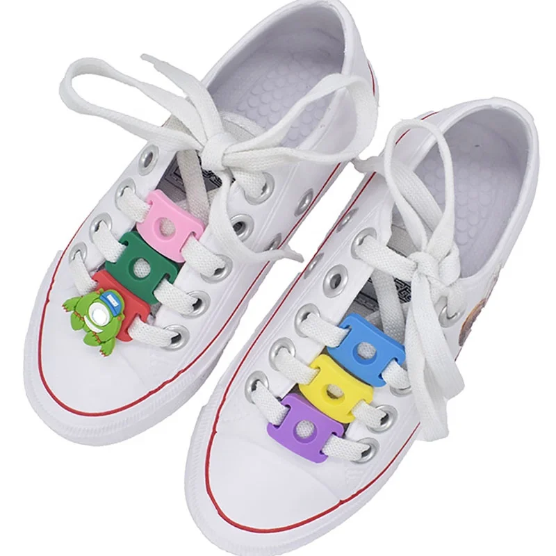 wholesale factory vendor colorful shoe lace charm buckle Shoelace Buckles Adapter laces accessories fit shoe Charms