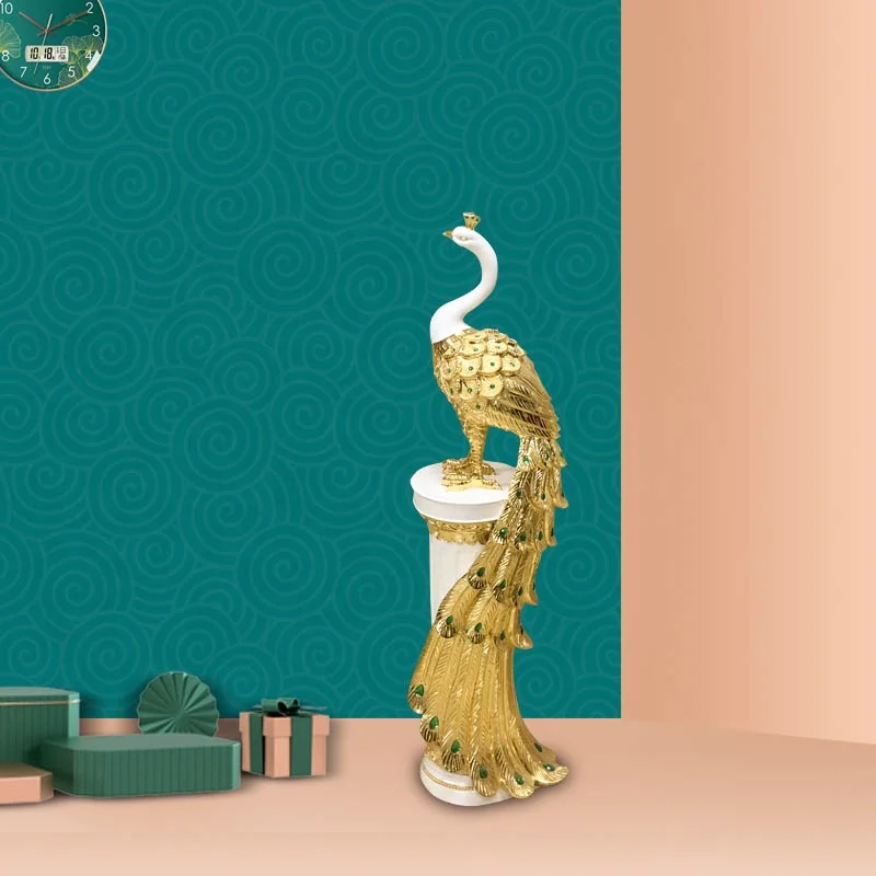 Resin Animal Model Home Decoration Mascot Figurine Peacock Statue