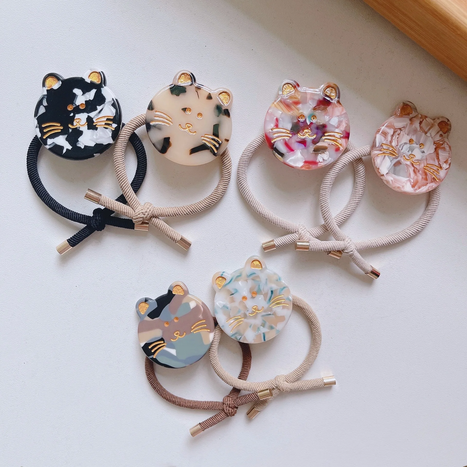 Korean new acetate decorative small fresh hair rope children headdress cat head rope