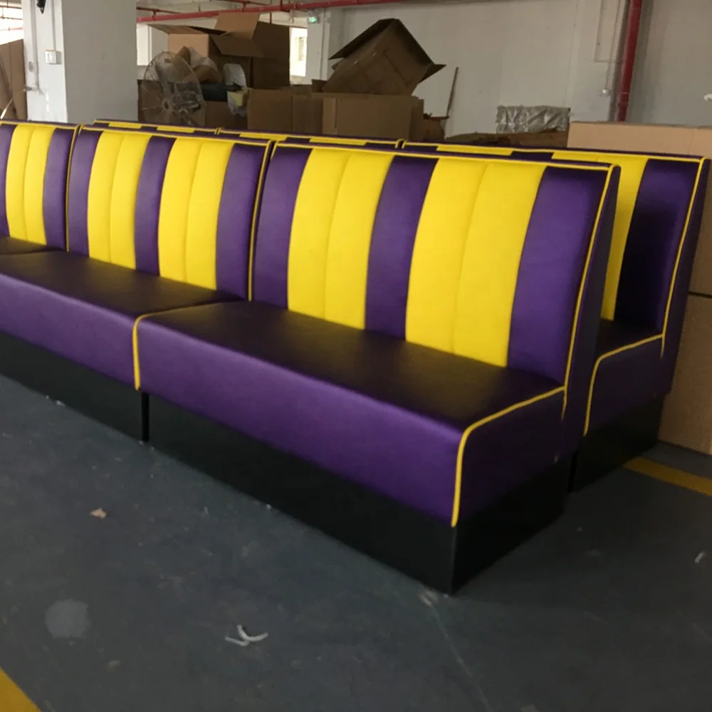 (SP-KS269) Vintage 50s Retro Style Leather Booth Seating Sofa For Restaurant