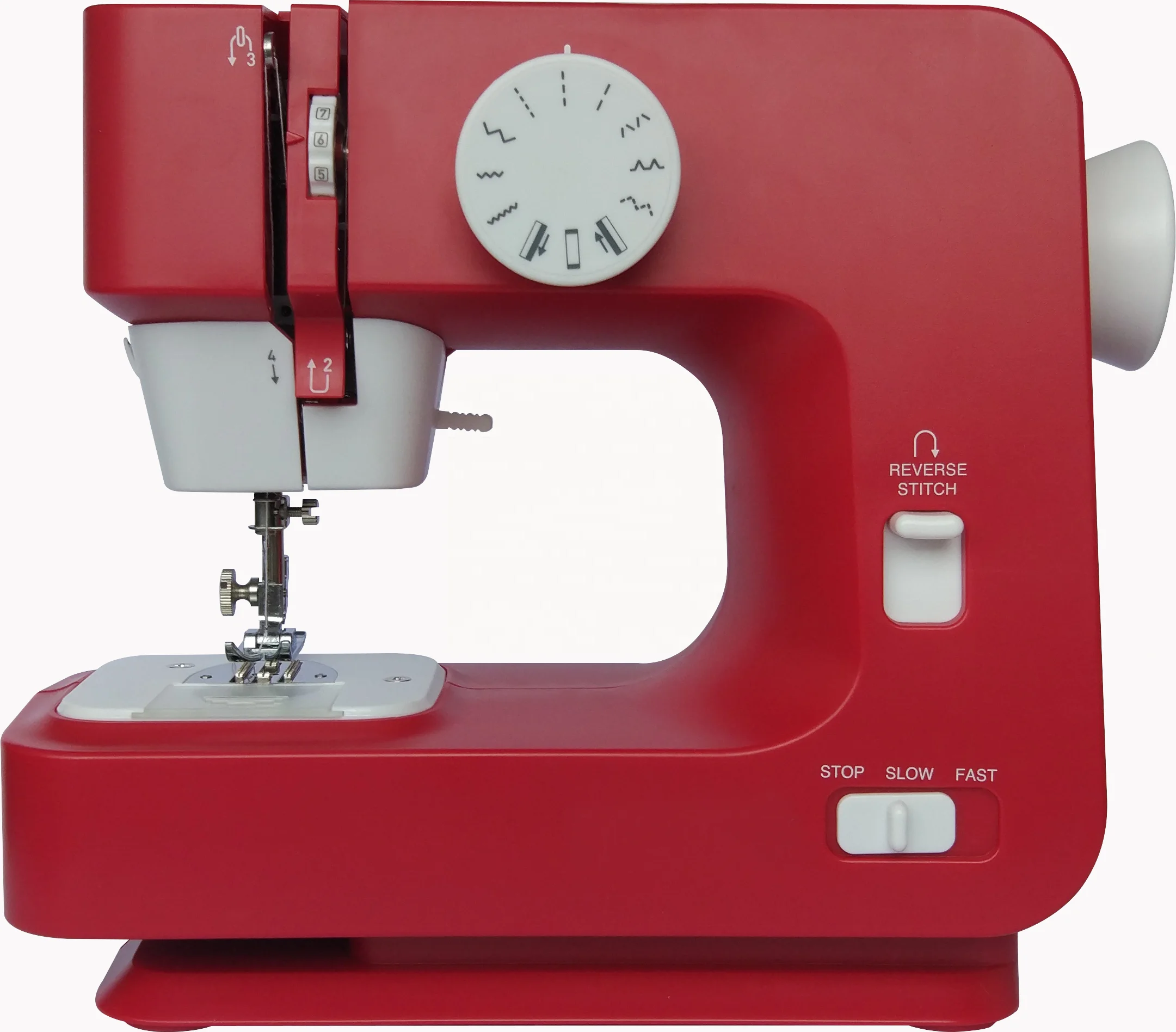 Red Domestic Sewing Machine Factory Supply JG-1501 Mini Electric Double Speed Overlock Sewing Machine