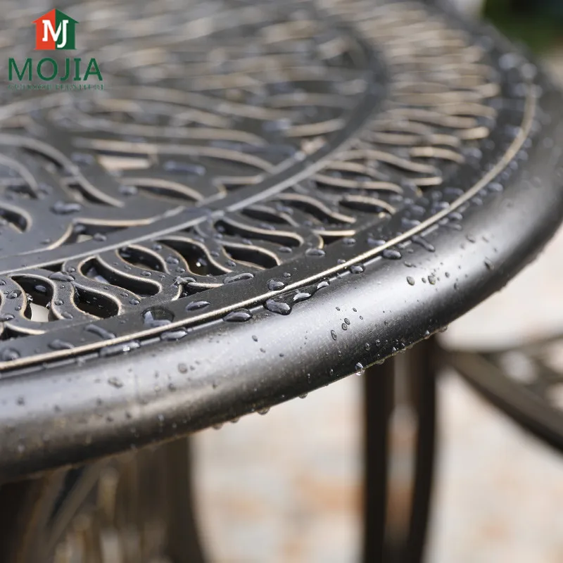 Factory Supplied Cast Aluminum Patio Dining Tables Modern Garden Sets Antique Bronze Outdoor Furniture Bistro Small Furniture