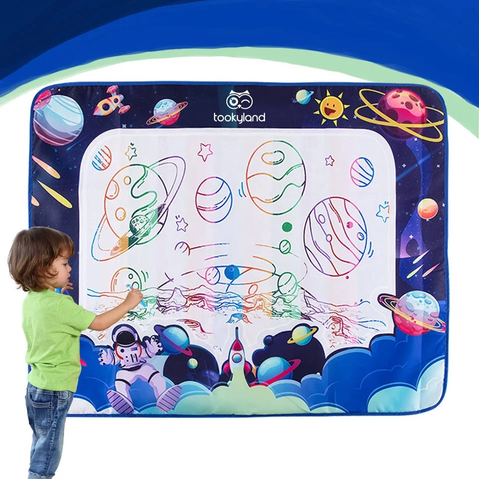 Customized Children Educational Drawing Toys  Fabric Aqua Doodle Mat Pen Painting Water Drawing Cloth Mat For Kids