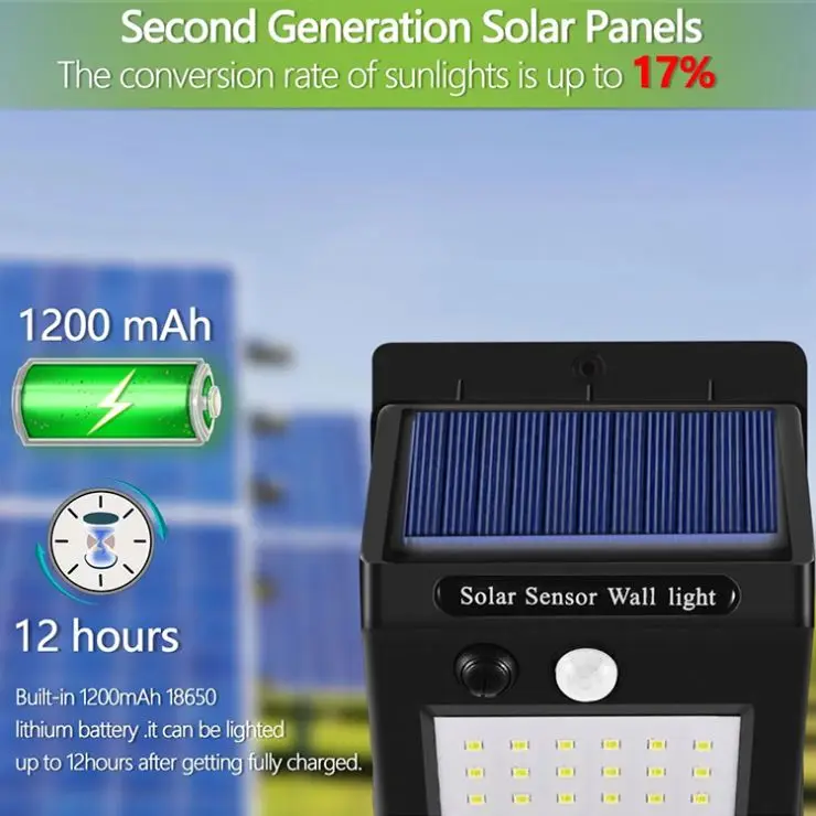 New Design 30 LED Outdoor Solar Power Security Waterproof IP65 PIR Motion Sensor Home Garden Led Solar Wall Lights