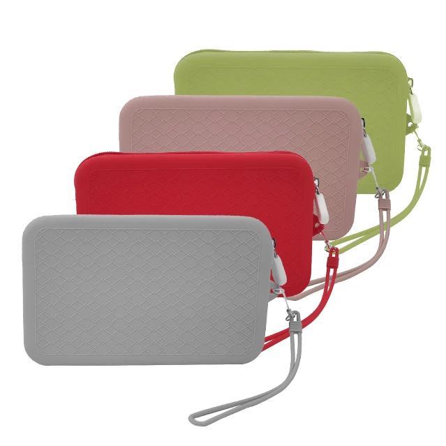 Silicone Makeup Bag,Travel Cosmetic Bags for Women,Waterproof Portable Pouch Toiletry Bag Make up Organizer with Double Zipper