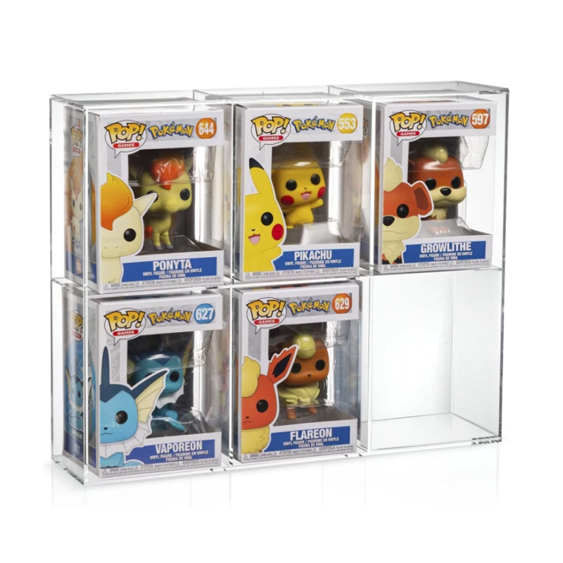 Прозрачный акриловый выставочный чехол funko pop на заказ с 6 отделениями