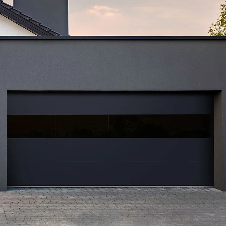 Modern Farmhouse 6x7 18x8 18x7 Large Black Galvanized Steel Automatic Garage Door Price
