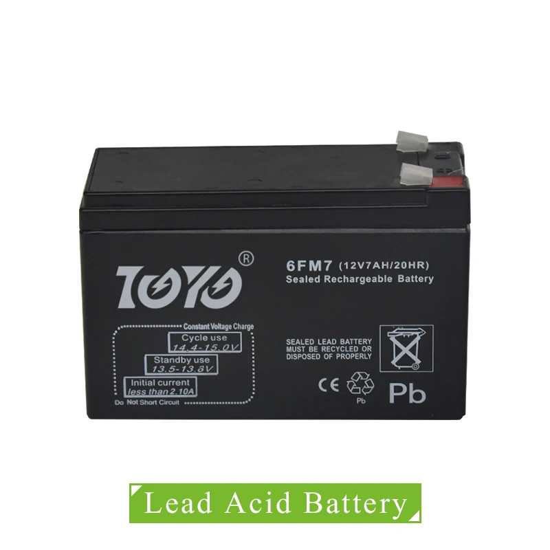 TOYO 12Volts Maintenance free 12V 1.2Ah 2.3Ah 4.5Ah 7Ah 7.5Ah 9aAh SLA Lead Acid Rechargeable Solar Storage Battery