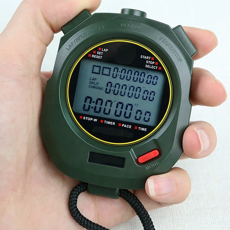 Профессиональный цифровой секундомер таймер Ручной для тренировок портативный хронограф занятий спортом на открытом воздухе