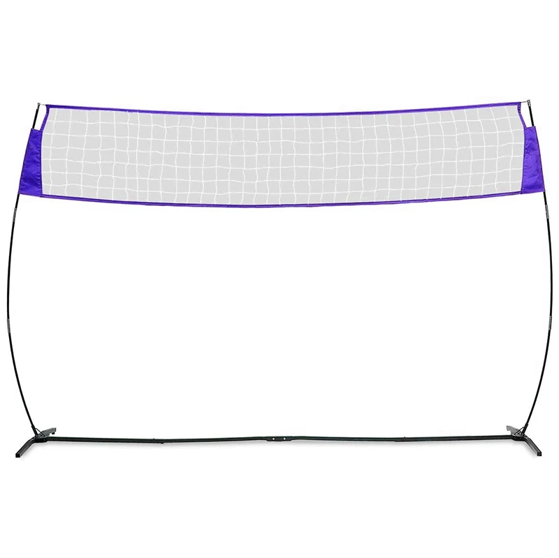 Freestanding Volleyball Warm Up Net  Portable Design for Indoor Or Outdoor Use | Foldable One Piece Quick Setup Frame