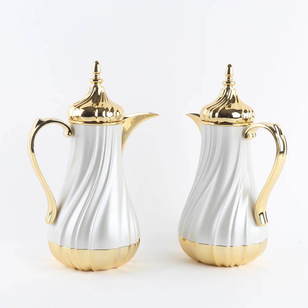Vacuum Flask Arabic Dallah New Arrival Glass Liner stainless steel Body Refill Tea Pot Set Arabic Flask Kettle
