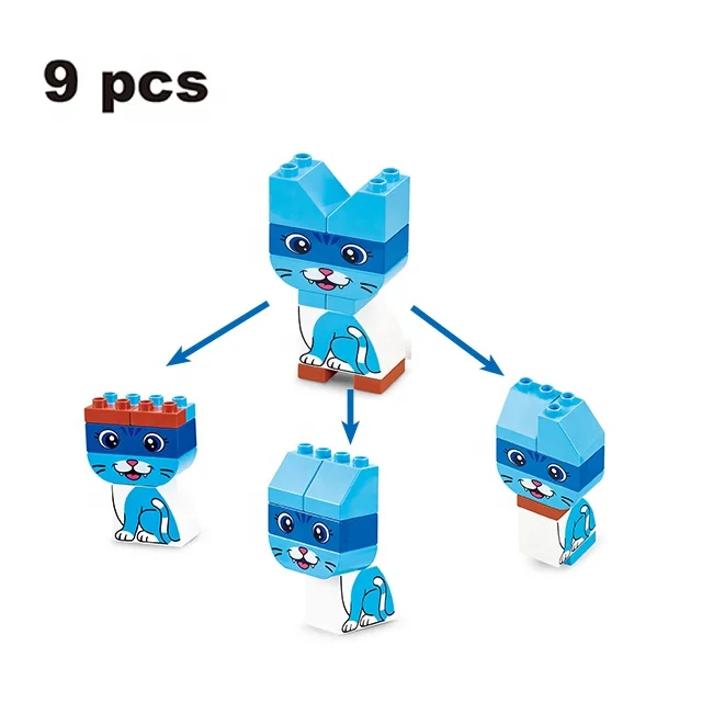 
Funny Educational 4 In 1 Mini Cat Airplane Style Plastic DIY Kids Building Bricks Toy Blocks 