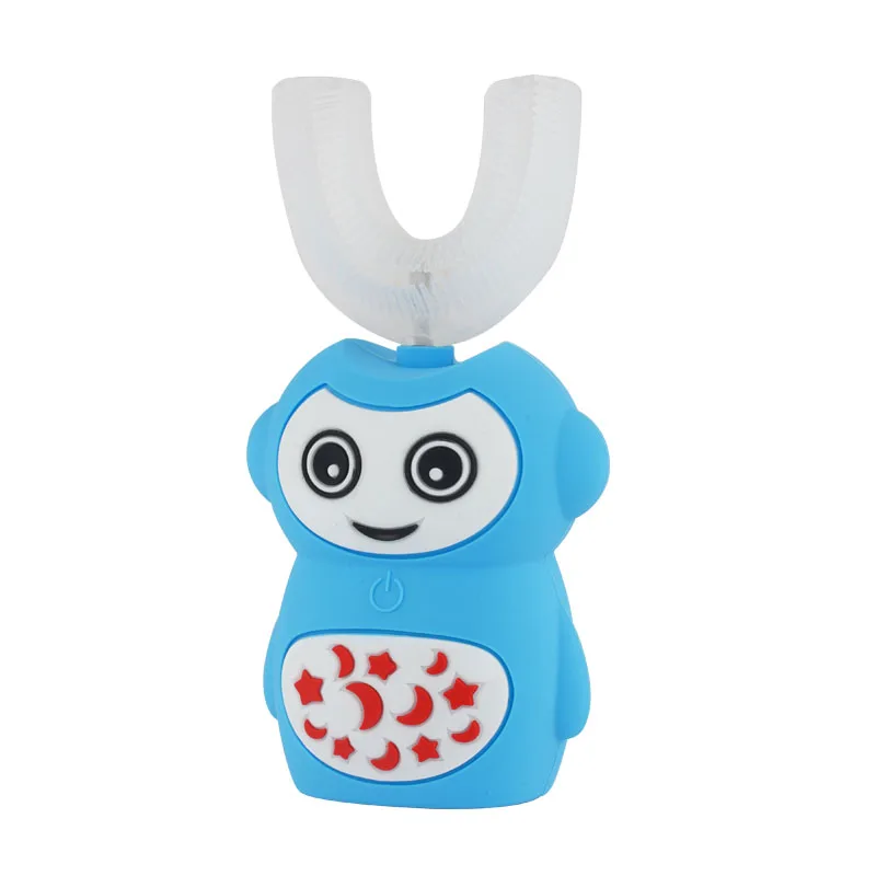 Cartoon Cute Kids U-Shaped Teeth Protect Cleaning Electric Baby Toothbrush 360