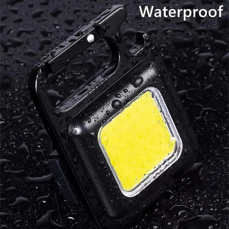 2023 New Portable 500 lumen aluminum alloy Magnetic Work Flashlight Super bright Mini COB LED Working light with bottle opener