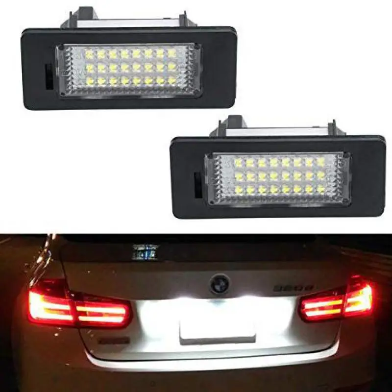 s  LED License Plate Lights Assembly Rear Tag Lamps Kit for BMW 1 3 5 Series X1 X3 X5 X6 M3, 6000K Xenon White