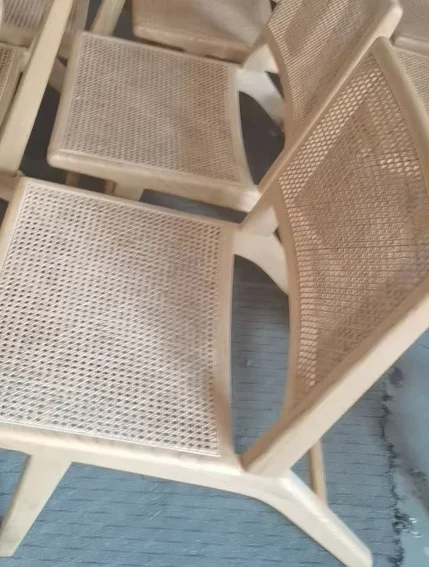 High Quantity Indoor Furniture Wicker Wood Chair Natural Rattan Chair Set