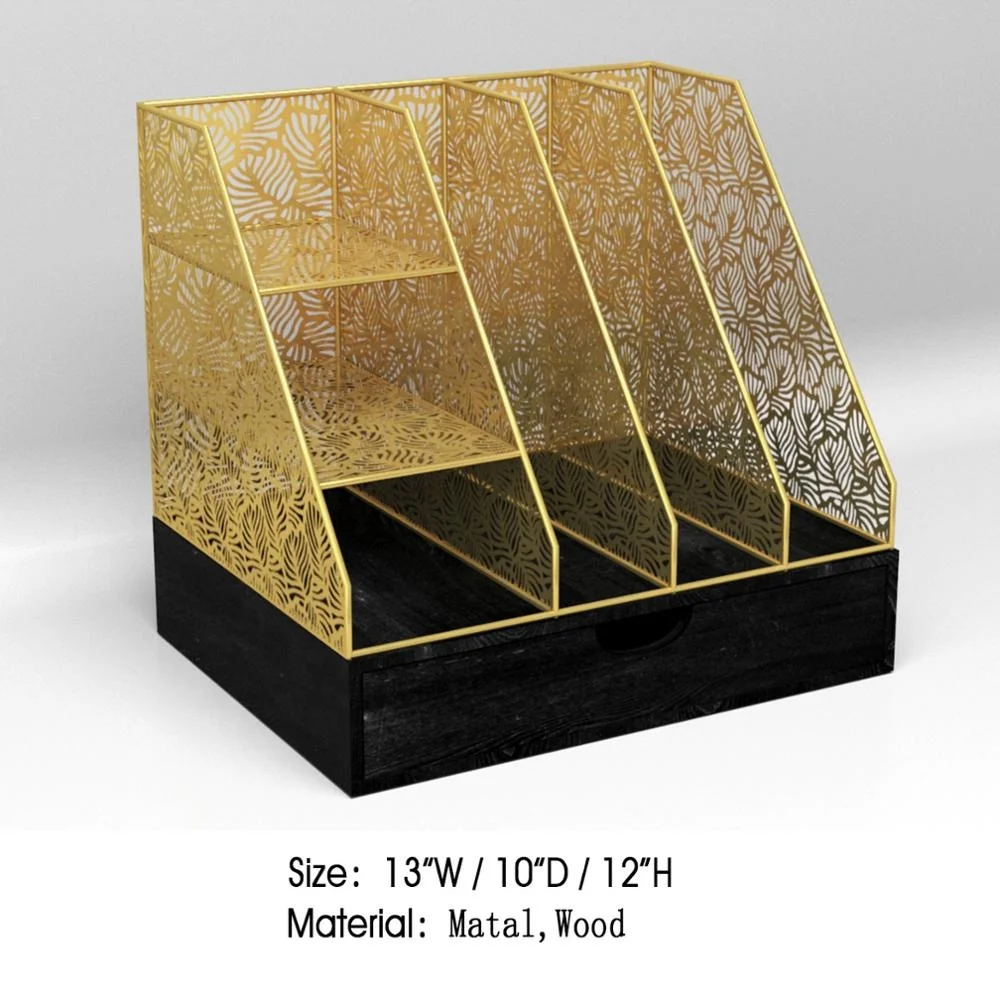 Mayco custom design office school supply wood wire metal iron steel desk organizer stationery set