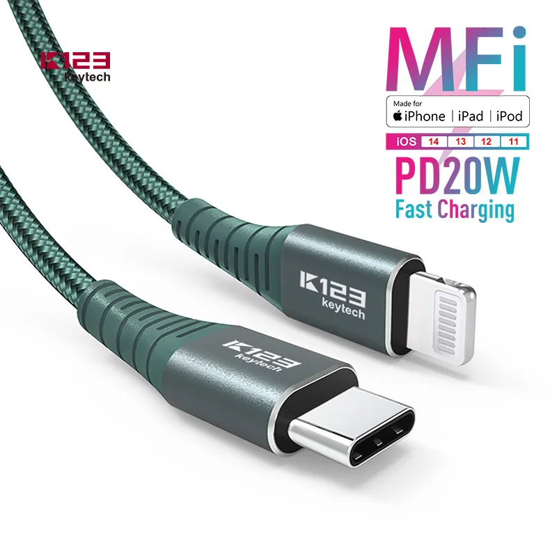 Big Deals Original MFi certified 1m nylon braided fast usb charging cable For iphone fast charging USB Cable