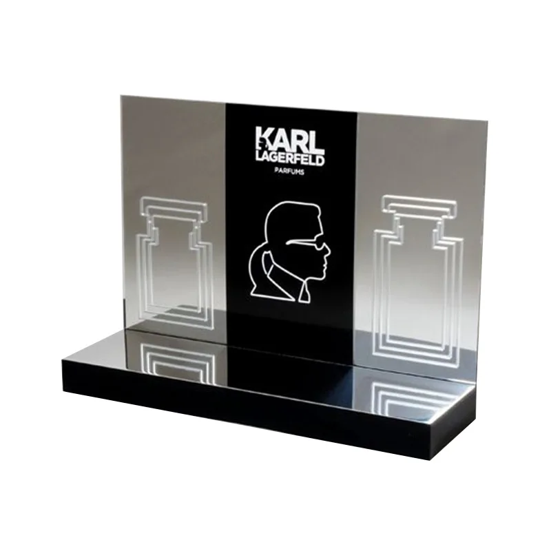 Factory Customized LED light color mixing HD advertising picture video advertising play acrylic perfume display shelf