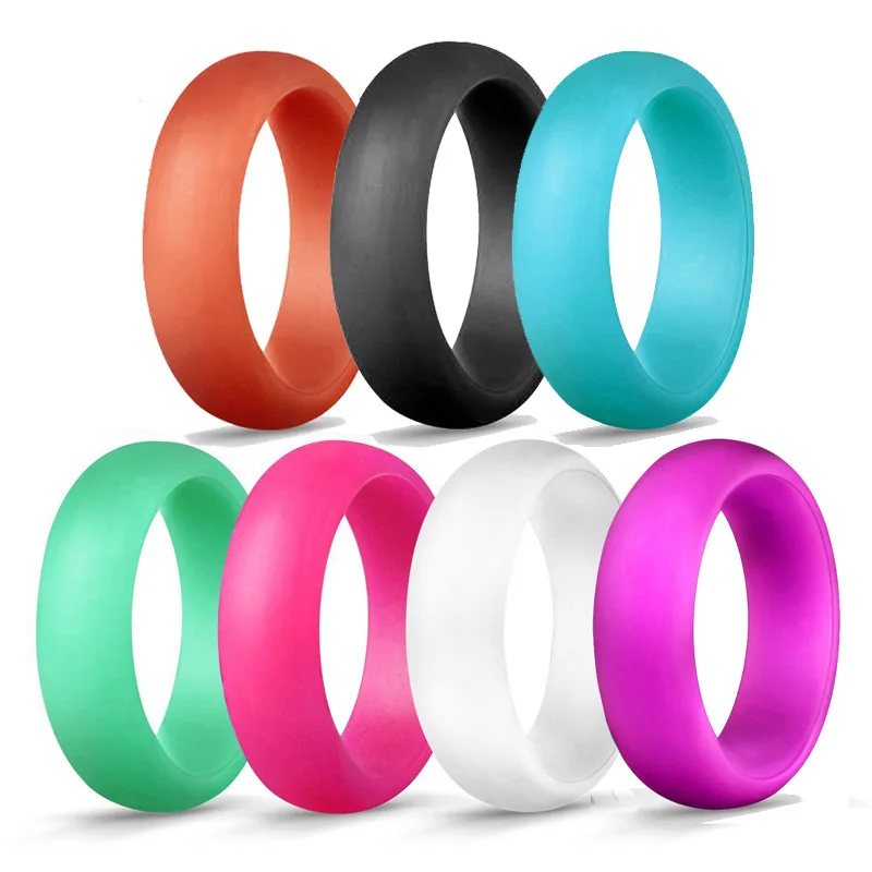 Best Seller Trendy Custom Logo Mens Couple Promise finger Elastic Silicone Wedding Ring