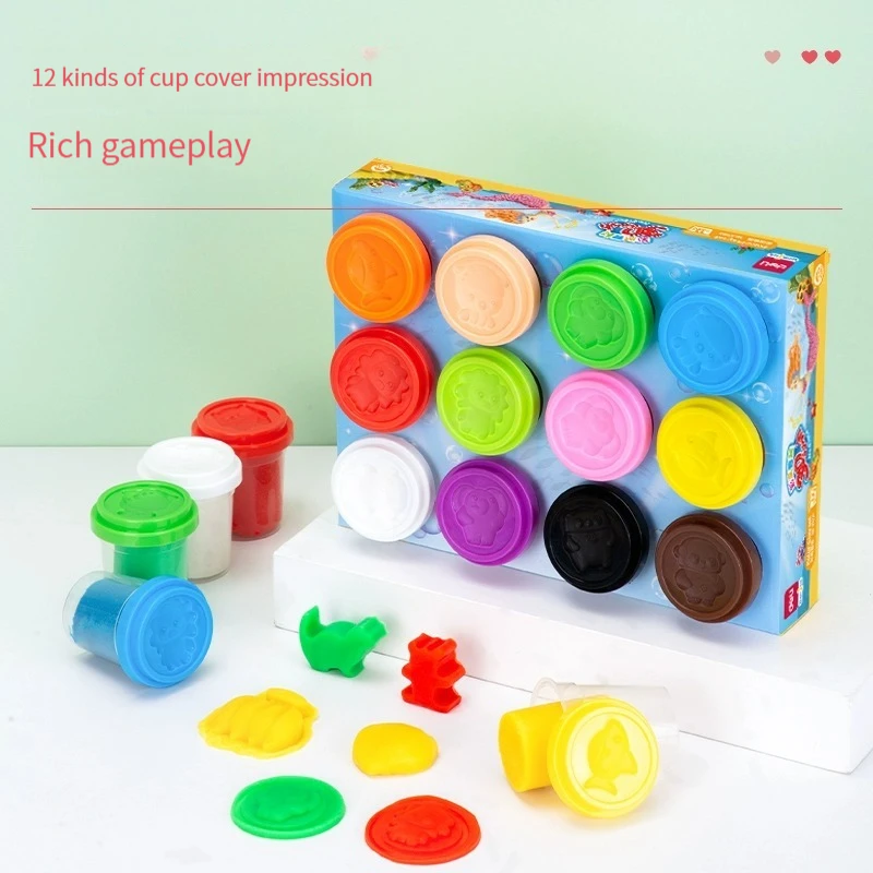Deli 67804 Plasticine 12 colors non-stick color clay safe puzzle clay set
