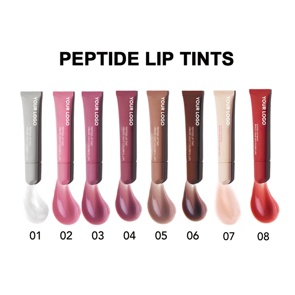 Hottest Transparent Lipstick Box Packaging Custom Private Label Lip Gloss Phone Case Peptide Lip Tint