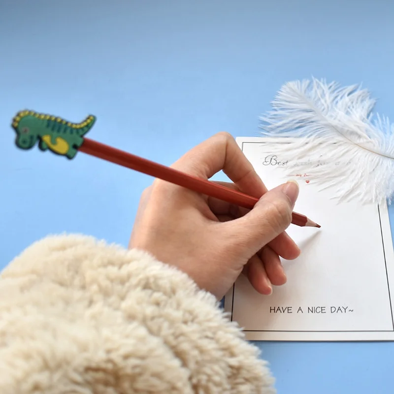 Рекламный подарок, милый мультяшный карандаш, красивый 2d пластиковый мягкий ПВХ карандаш, декоративная ручка