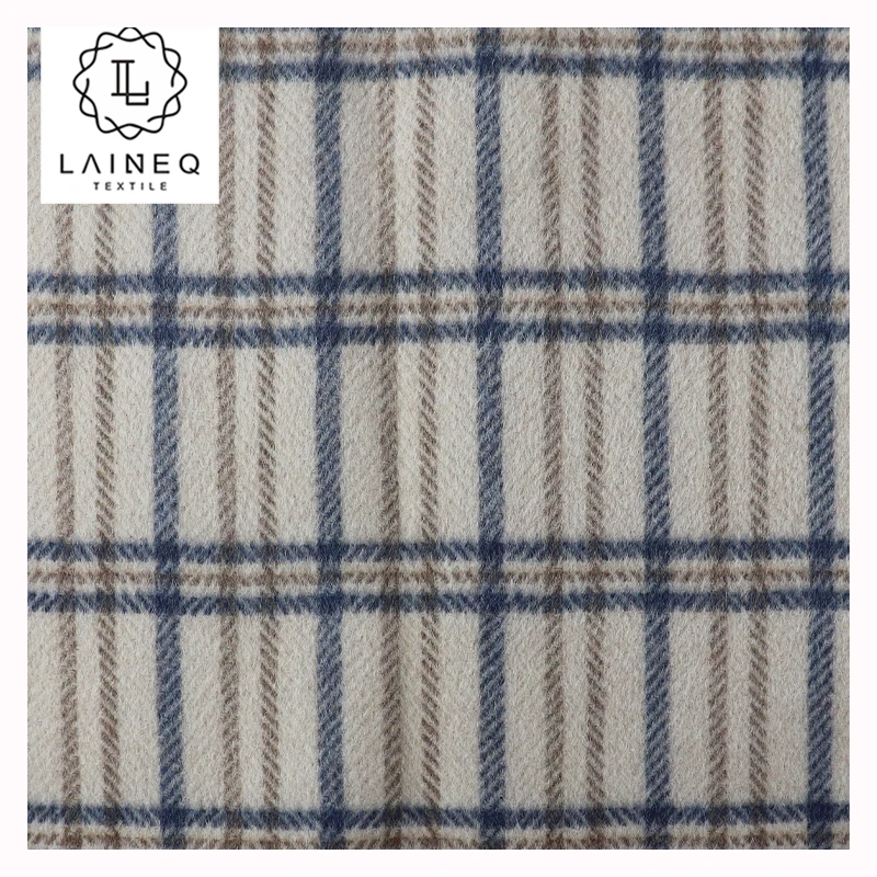 Модное двухстороннее пальто из шерсти в клетку/елочку альпака