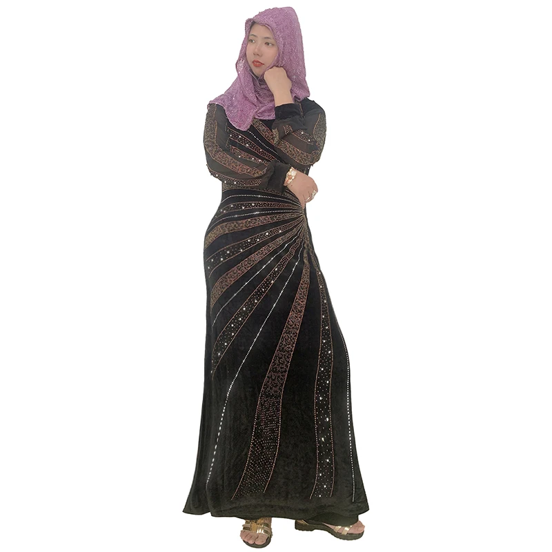 Abaya Women Muslim Dress Middle Eastern Robe African Diamond-Studded Long Skirt Muslim Wedding Dress Bridal Gowns For Women