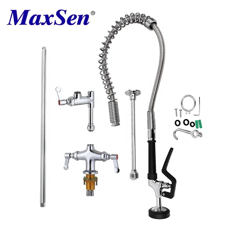 MaxSen Restaurant Pre rinse Unit with Tap Direct Manufactory Pre rinse Unit Faucet Use for 3 Compartments Sink