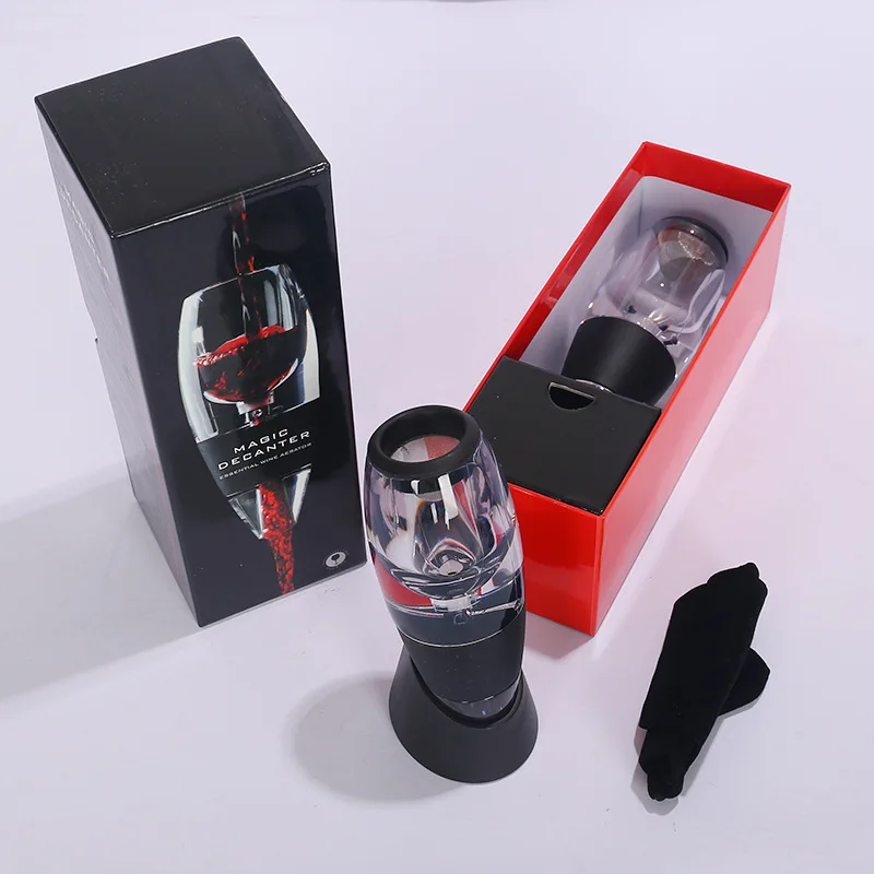 Carafe verseur de vin Wine Aerator Aerating Pourer Spout and Decanter With Holder Filter Magic Wine Aerator Decanter Set