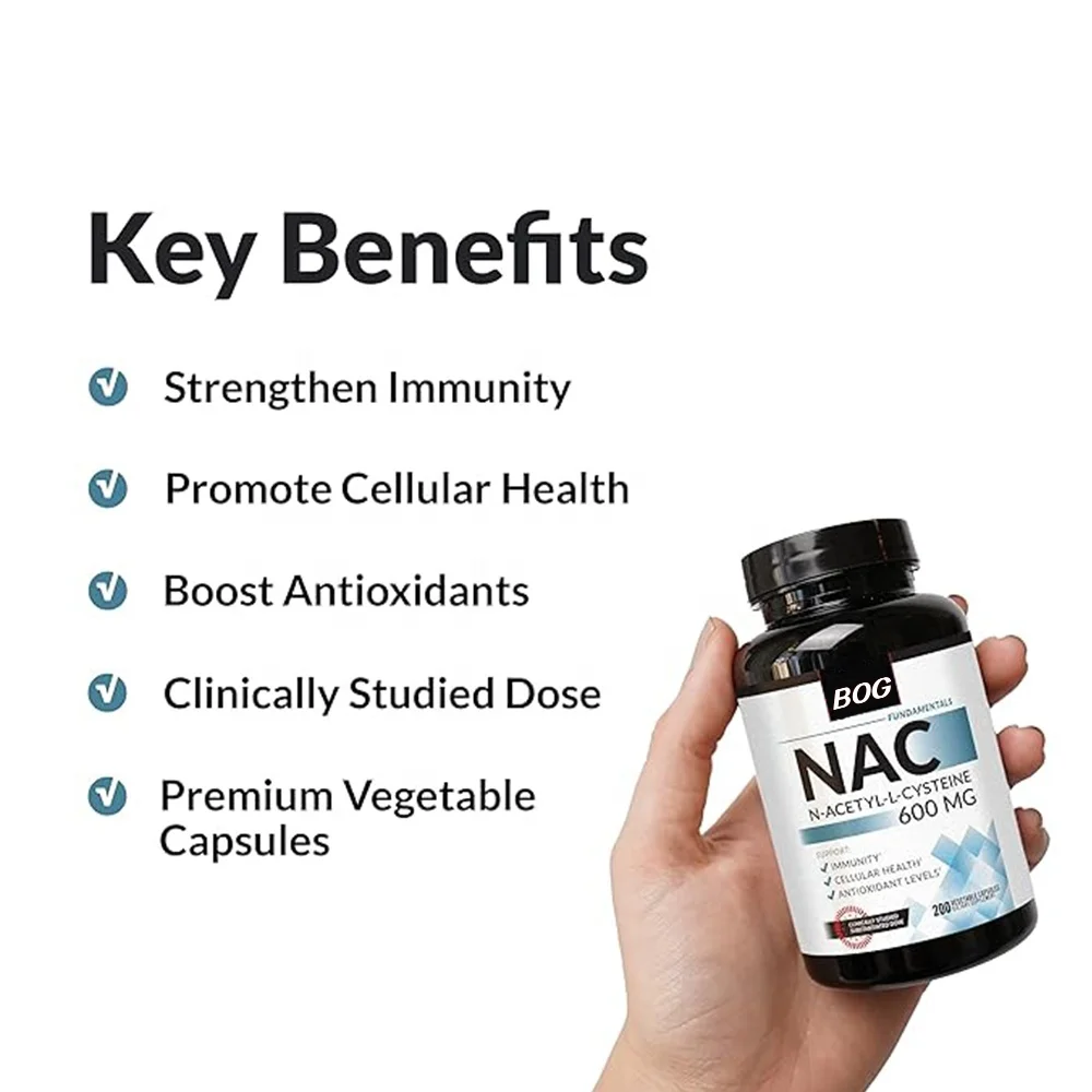 OEM/ODM NAC N-Acetyl Cysteine Supplement capsules  with Natural Peppermint Non-GMO, Gluten Free