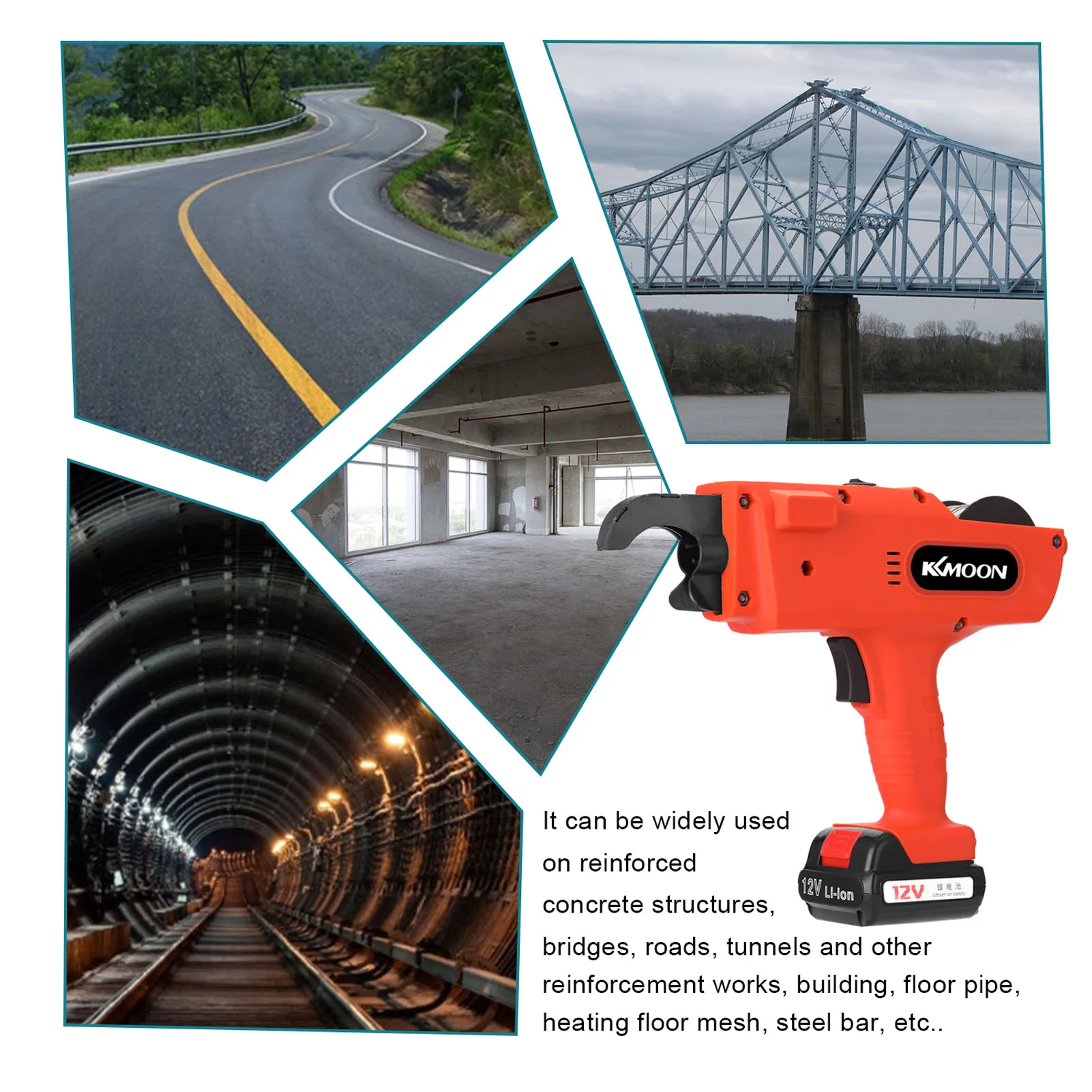 12 V Automatic 8-34MM Steel Rebar Tier Cordless Rechargeable Tying Binding Machine Tool