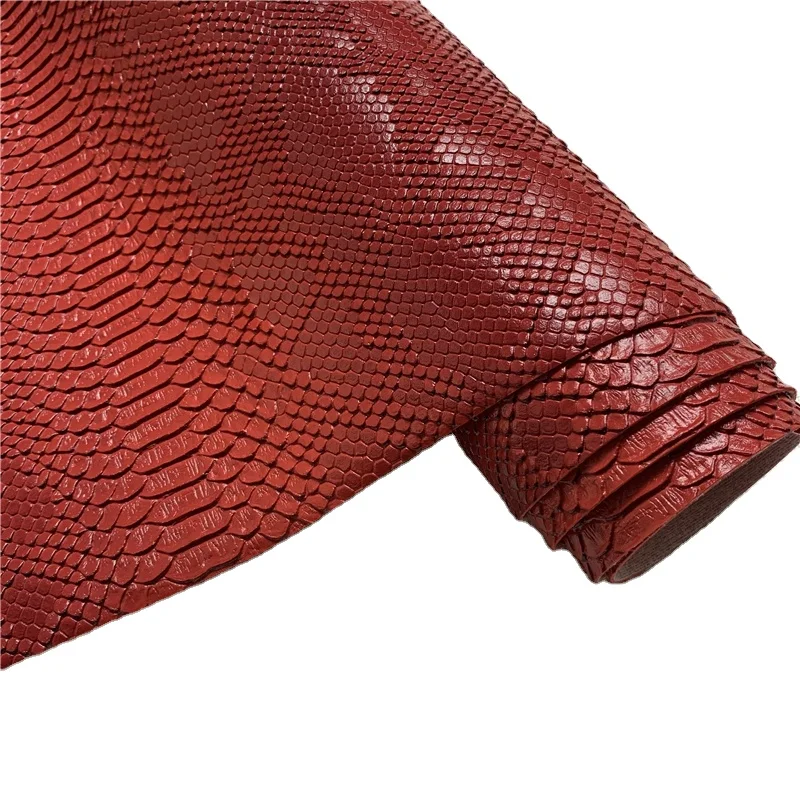 New arrivals Spray finishing two tone snake skin PVC Faux leather fabric synthetic leather for bags making materials