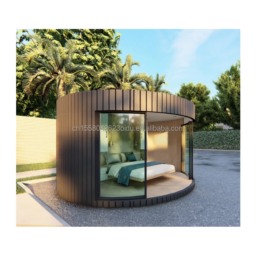 New Technology Modern Design Flat Pack Container House Prefab round Wood House with 3 Rooms 1 Toilet 1 Kitchen Outdoor Use Sudan