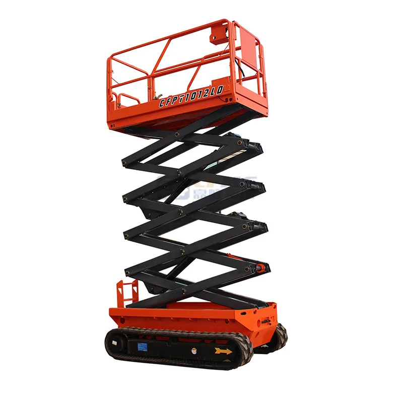 10 m mobile lift fully automatic crawler scissor man lift hydraulic lift machine