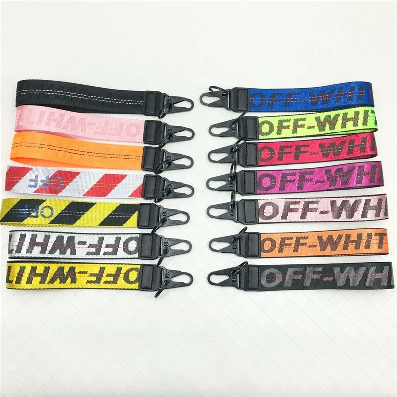 High Quality Promotional Gift 35MM Off Phone Car Key Chain Accessories Key Ring Lanyard  With Custom Woven Logo