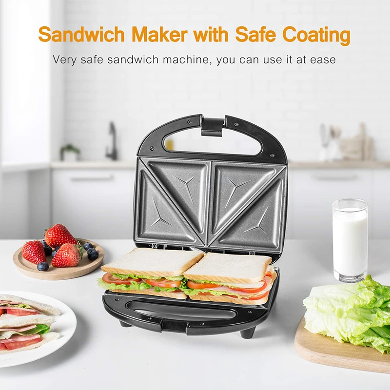 Customized Logo Household Non Stick Coating Plate Electric Breakfast Sandwich Maker Bread Toaster Sandwich Maker