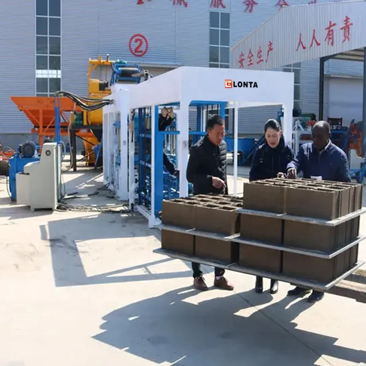 LONTA QT8-15 full automatic hydraulic interlock hollow solid fly ash cement concrete brick block making machine brique