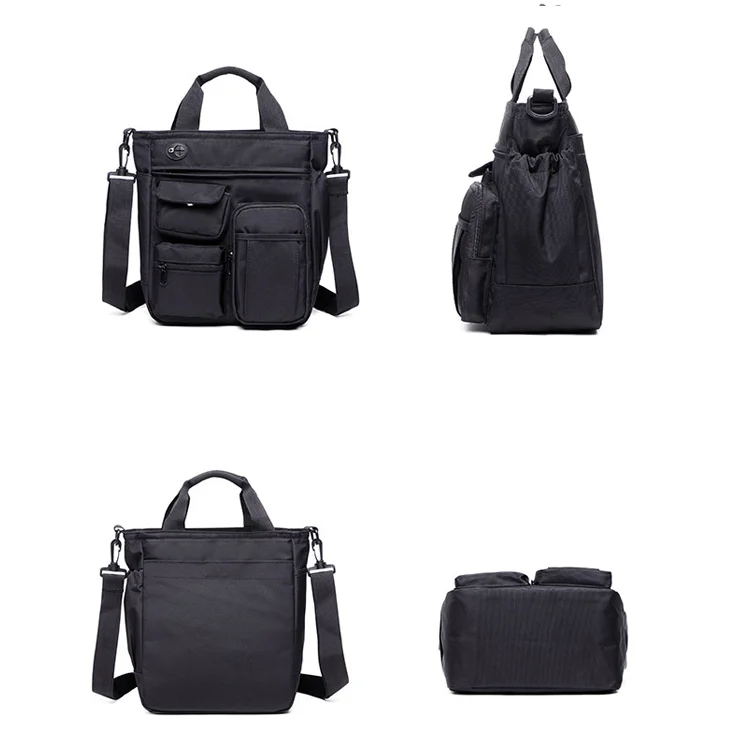 Wholesales Multiple Shoulder Bags For Men Dectachable Strap Handbag Custom Logo Big Crossbody Nylon Mens Laptop Messenger Bag
