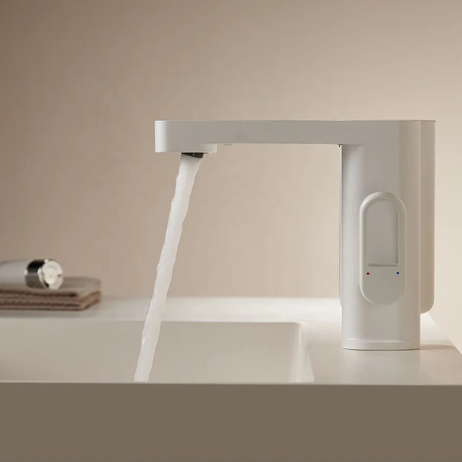 Aideal unique design deck-mount faucet and foam soap intelligent automatic soap and faucet all-in-one