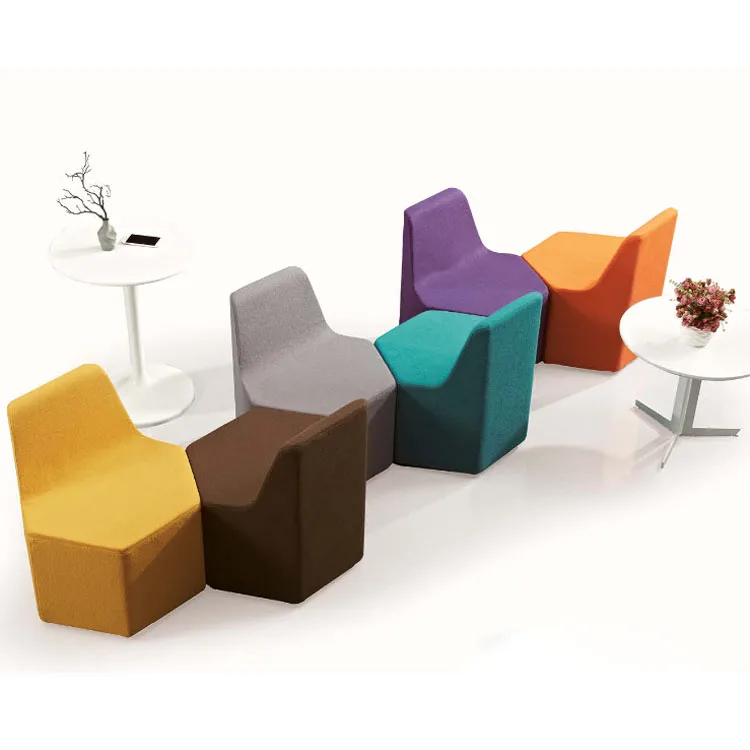 school hospital public Single chair waiting area furniture modern fabric reception stool pouf ottoman Office Modern Sofa