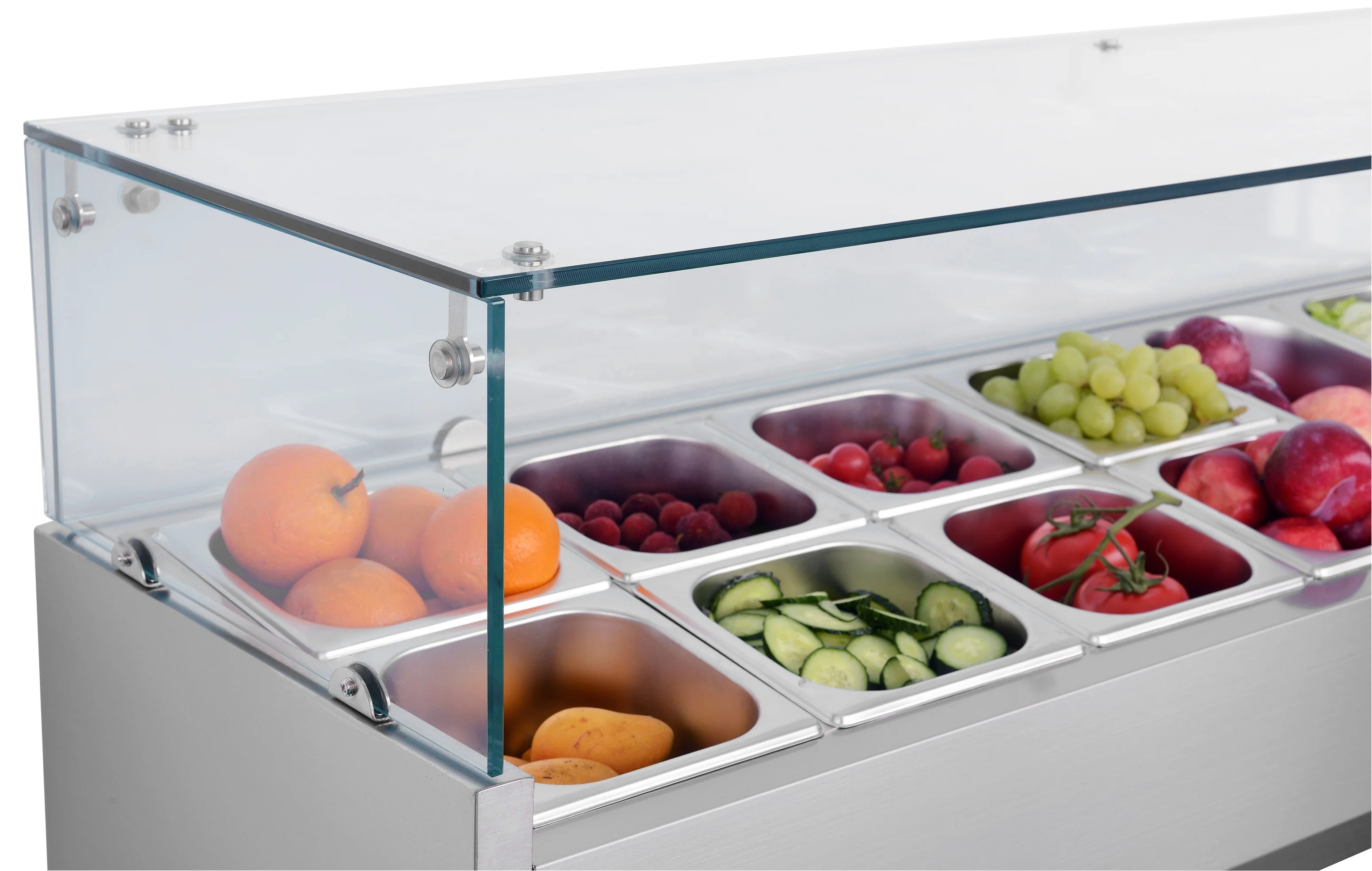 Commercial salad bar counter display fridge refrigerator