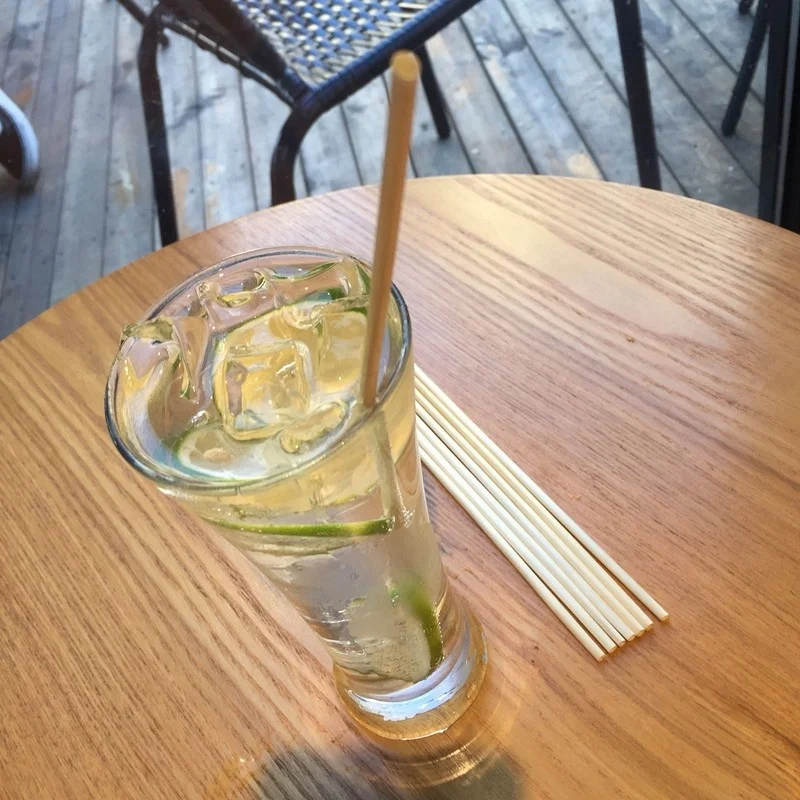 Manufacturer supply Eco-Friendly straw 100 pieces per pack natural biodegradable 20 cm 4-5 mm wheat drinking straw