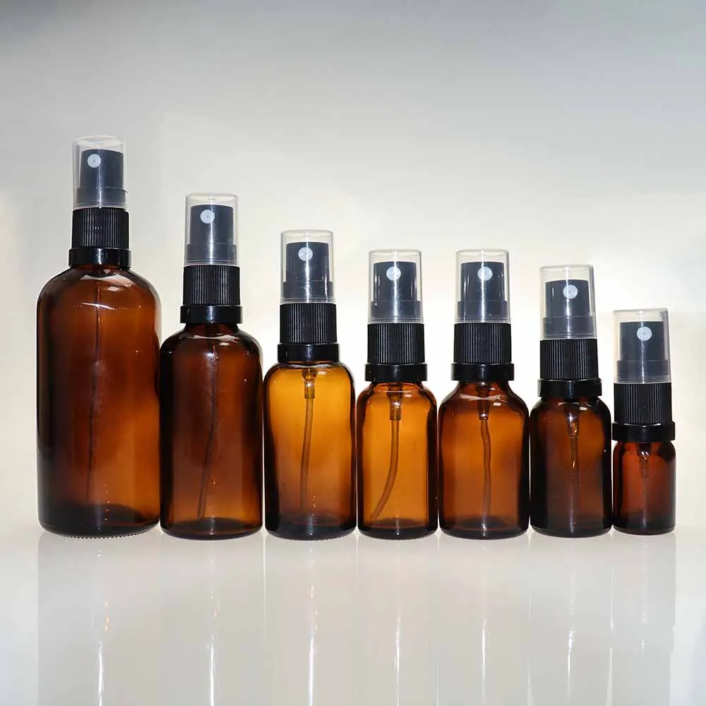 HD Amber Glass Spray bottle for cosmetic packaging