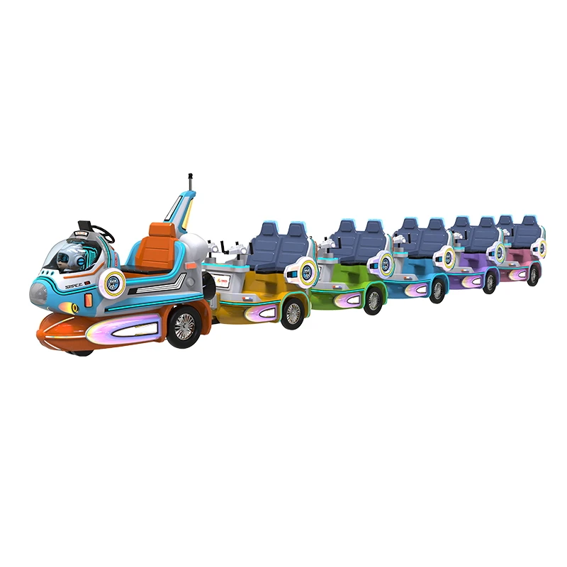 Electric Train Ride for Kids 5 Carriage Trackless Train for 21 Players for Amusement Park Use ding jin