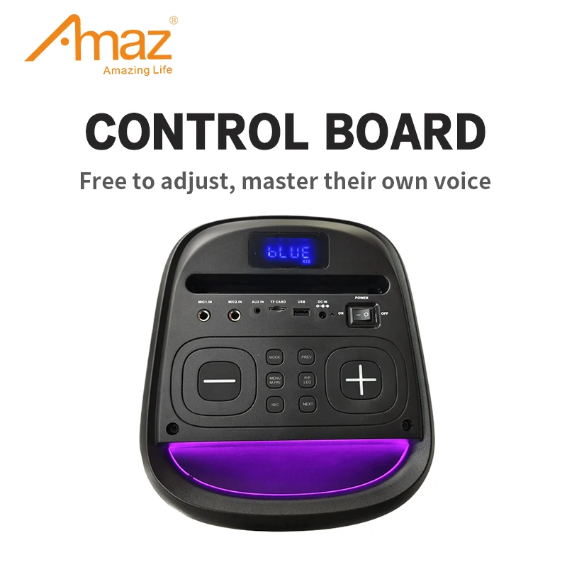 wholesale Bluetooth speaker  Dual 6.5'inch   with 6 effects of LED light colorful circle light/TWS/AUX