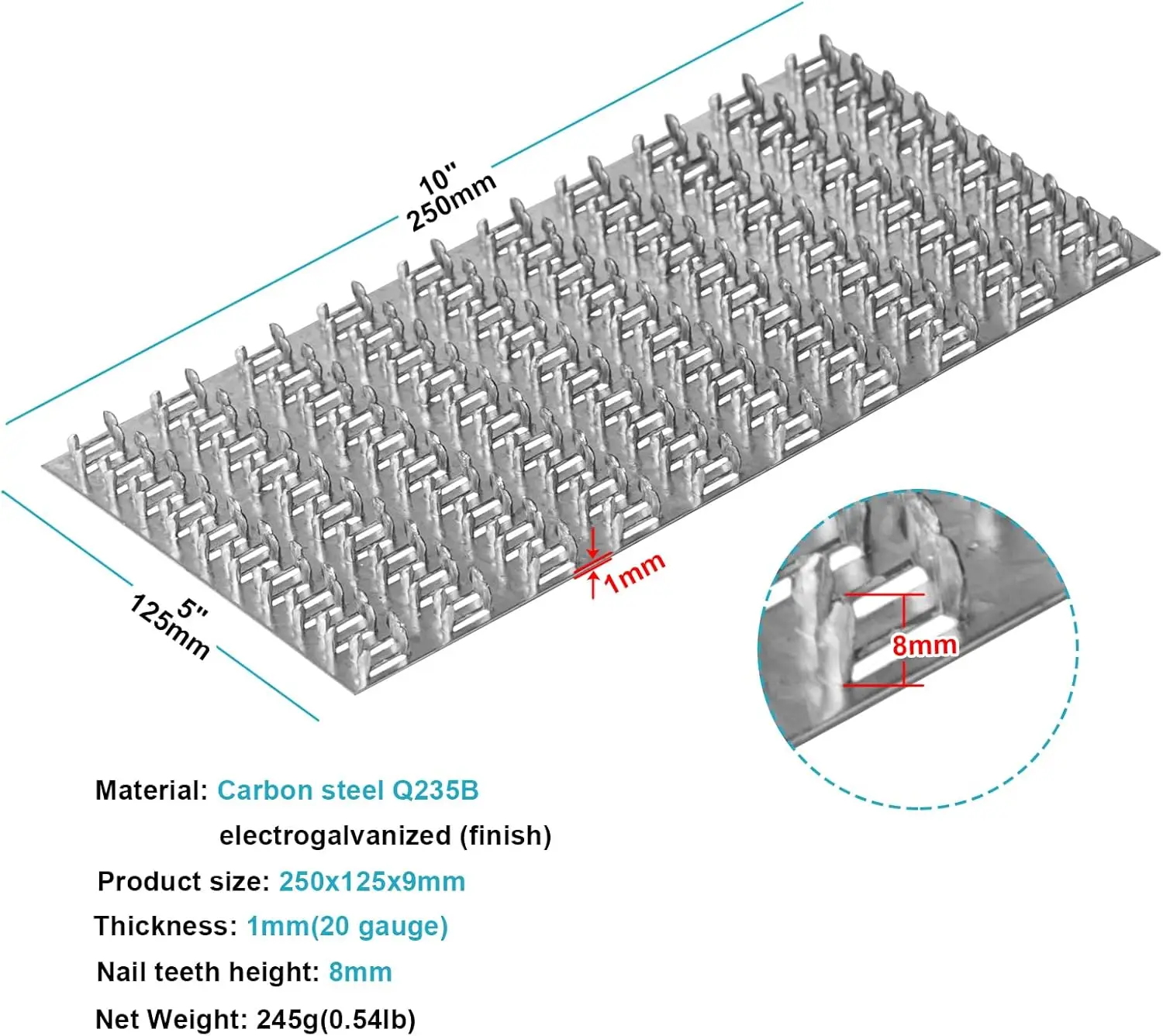 Galvanized Gang Nail Plate For Wooden Connector Truss Gang Nail Plate roof truss gusset plate