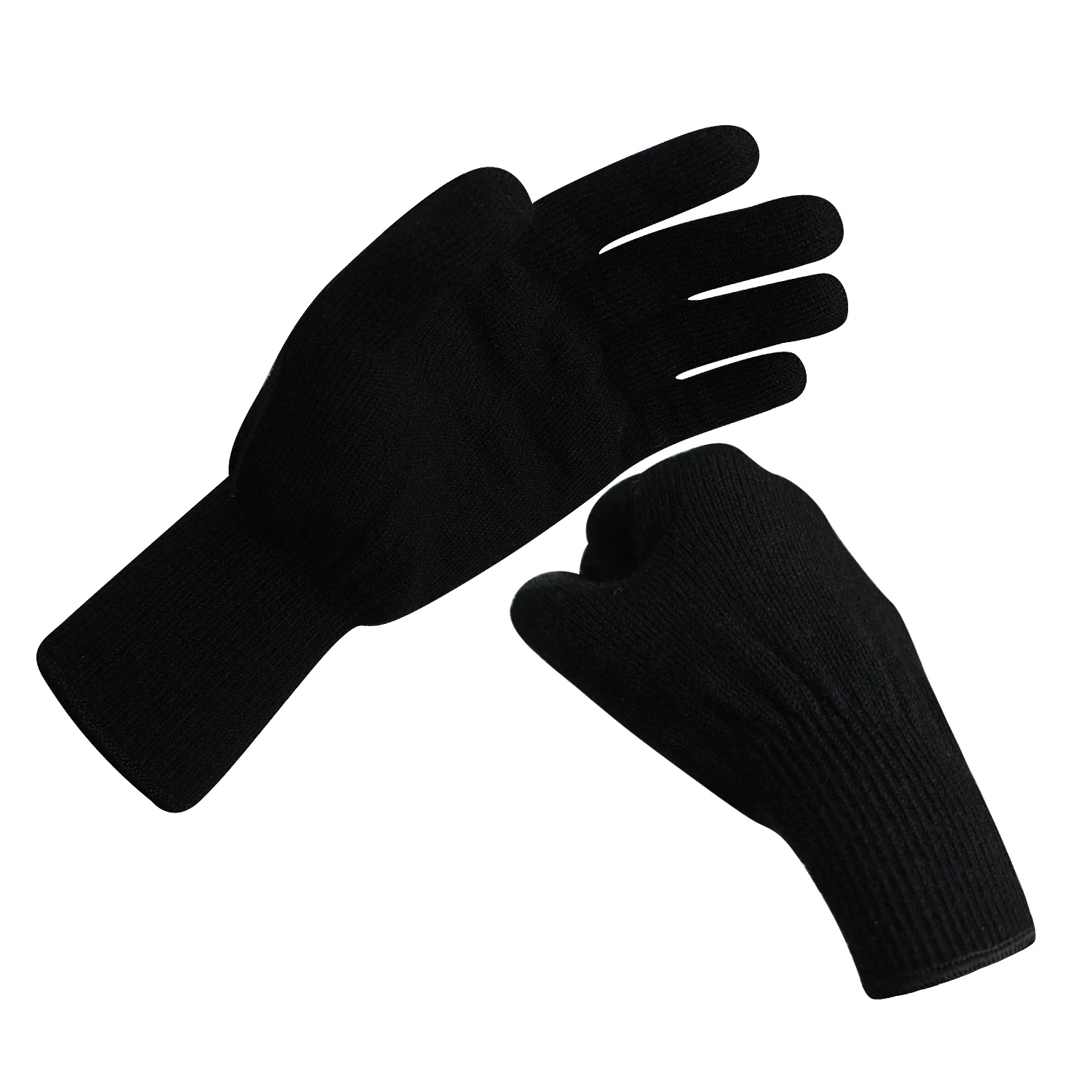 Breathable Soft Red Merino Wool Yarn Knitted Liner Winter Warm Lining Gloves for Running Climbing