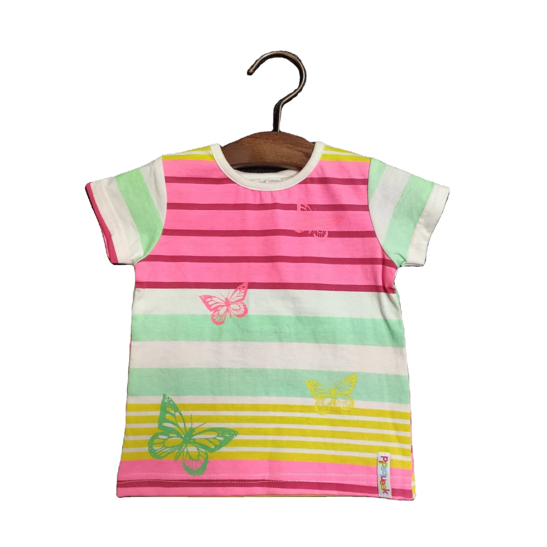 
Accept custom logo and design 100% cotton newborns baby girl t-shirts 